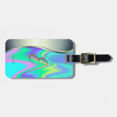 Étiquette À Bagage Holographie moderne, Monogramme (Devant horizontal)