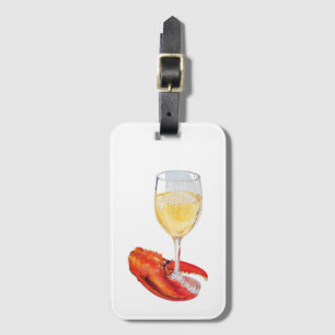 Étiquette À Bagage Homard et vin