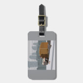 Étiquette À Bagage Homeless Man Holding Help Sign Urban Poverty (Devant Vertical)