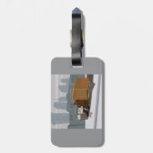 Étiquette À Bagage Homeless Man Holding Help Sign Urban Poverty (Dos Vertical)