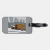 Étiquette À Bagage Homeless Man Holding Help Sign Urban Poverty (Dos horizontal)