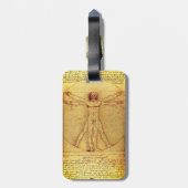 Étiquette À Bagage Homme de Vitruvian par Leonardo da Vinci (Dos Vertical)