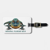Étiquette À Bagage Homme original de Floride avec alligator (Devant horizontal)