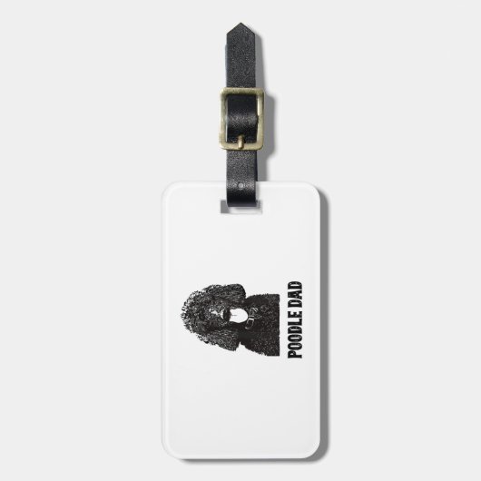 Étiquette À Bagage Homme Poodle Papa - Standard Poodle Papa (Devant Vertical)