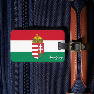 Étiquette À Bagage Hongrie Balises de bagage, drapeau patriotique hon