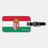 Étiquette À Bagage Hongrie Balises de bagage, drapeau patriotique hon (Devant horizontal)