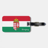 Étiquette À Bagage Hongrie Balises de bagage, drapeau patriotique hon (Dos horizontal)
