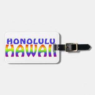 Étiquette À Bagage Honolulu Hawaii mots arc-en-ciel