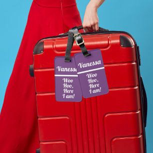 Étiquette À Bagage Hoo Woo Personnalisé   Balise de bagage amusante