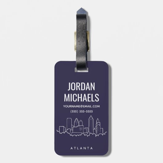 Étiquette À Bagage Horizon d'Atlanta (Dos Vertical)