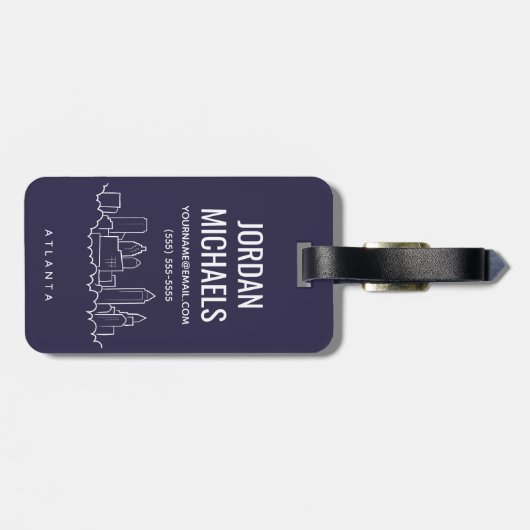 Étiquette À Bagage Horizon d'Atlanta (Dos horizontal)