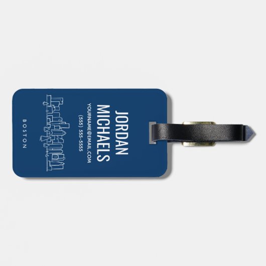 Étiquette À Bagage Horizon de Boston (Dos horizontal)