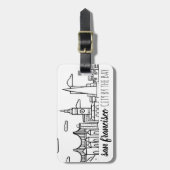 Étiquette À Bagage Horizon de San Francisco (Devant Vertical)