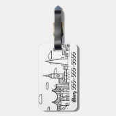 Étiquette À Bagage Horizon de San Francisco (Dos Vertical)