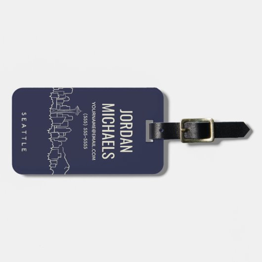 Étiquette À Bagage Horizon de Seattle (Devant horizontal)