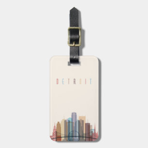 Étiquette À Bagage Horizon de ville de Detroit, Michigan  