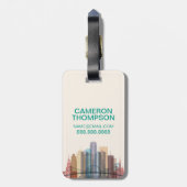 Étiquette À Bagage Horizon de ville de Detroit, Michigan | (Dos Vertical)