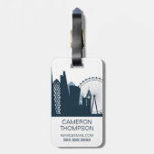Étiquette À Bagage Horizon de ville de Londres (Dos Vertical)