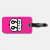 Étiquette À Bagage Hot Pink Route 66 road sign (Dos horizontal)
