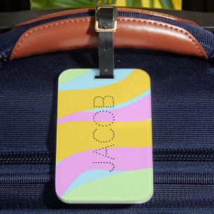 Étiquette À Bagage Hot Tropical Print Neon Pastel personnalisé