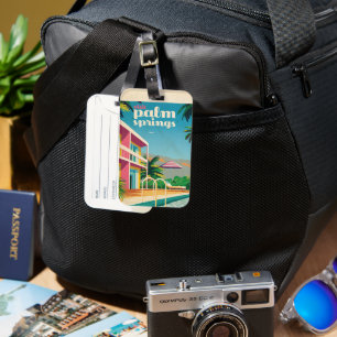 Étiquette À Bagage Hotel Retro Palm Springs