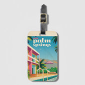 Étiquette À Bagage Hotel Retro Palm Springs (Devant Vertical)