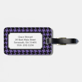 Étiquette À Bagage Houndstooth Classic avec monogramme (Dos horizontal)
