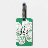 Étiquette À Bagage Housse à quatre feuilles blanche grungy sur sol ve (Dos Vertical)