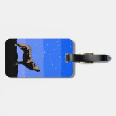 Étiquette À Bagage Howling Wolf en hiver - Art faunique original (Dos horizontal)