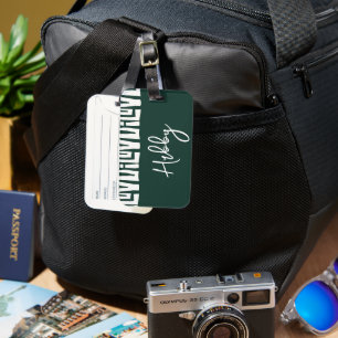 Étiquette À Bagage Hubby Tribal African Emerald Green MR.