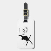 Étiquette À Bagage Huck Ouais (Ski) (Devant Vertical)