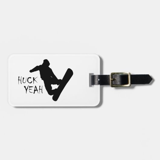 Étiquette À Bagage Huck Yeah (Snowboarding) (Devant horizontal)