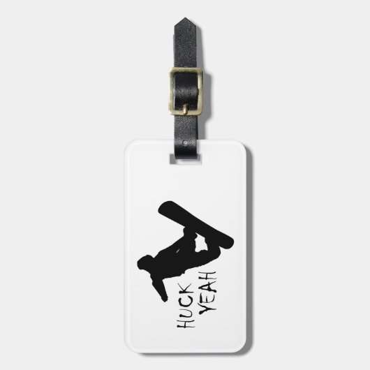 Étiquette À Bagage Huck Yeah (Snowboarding) (Devant Vertical)