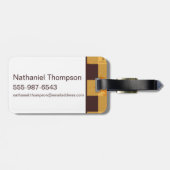 Étiquette À Bagage HUFFLEPUFF™ Check Plaid Motif (Dos horizontal)