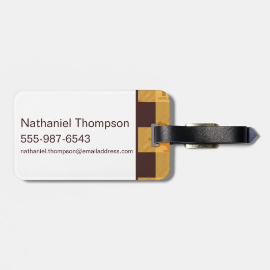 Étiquette À Bagage HUFFLEPUFF™ Check Plaid Motif (Dos horizontal)