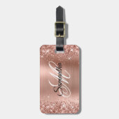 Étiquette À Bagage Huile d'or Rose (Devant Vertical)