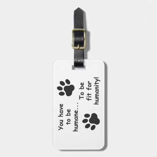 Étiquette À Bagage Humane pour l'humanité (Devant Vertical)
