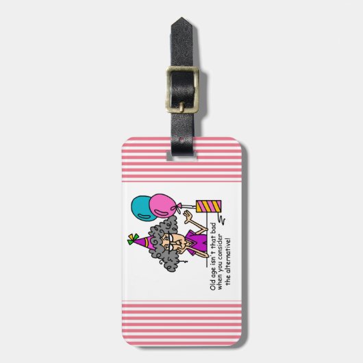 Étiquette À Bagage Humour alternatif d'anniversaire (Devant Vertical)