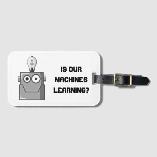 Étiquette À Bagage Humour de la technologie d'apprentissage automatiq (Devant Horizontal)