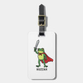 Étiquette À Bagage Huzzah Frog Chevalier Drôle Citation mème épée (Devant Vertical)