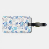 Étiquette À Bagage Hydrangée légère et aérée Motif floral (Dos horizontal)