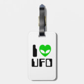 Étiquette À Bagage I Alien Heart UFO (Dos Vertical)
