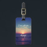 Étiquette À Bagage I au Bible<br><div class="desc">J'ai vu la Bible Verse Merchandise. Beautiful bible verse case with sunset over the ocean background with shades of blue and orange. lac de toutes les versaires merchandise at our store Christian Quotes: Link below:</div>
