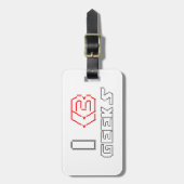 Étiquette À Bagage I Heart Geek ASCII ART (Devant Vertical)