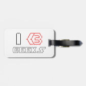 Étiquette À Bagage I Heart Geek ASCII ART (Dos horizontal)