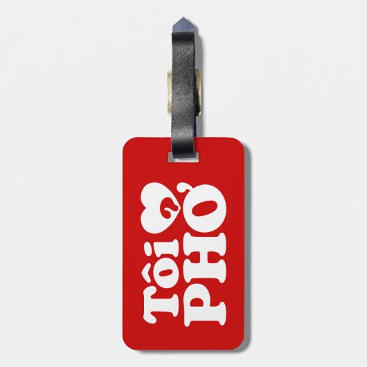 Étiquette À Bagage I Heart (Love) Pho (Tôi PHỞ) (Dos Vertical)