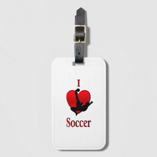 Étiquette À Bagage I Heart Soccer (Devant Vertical)