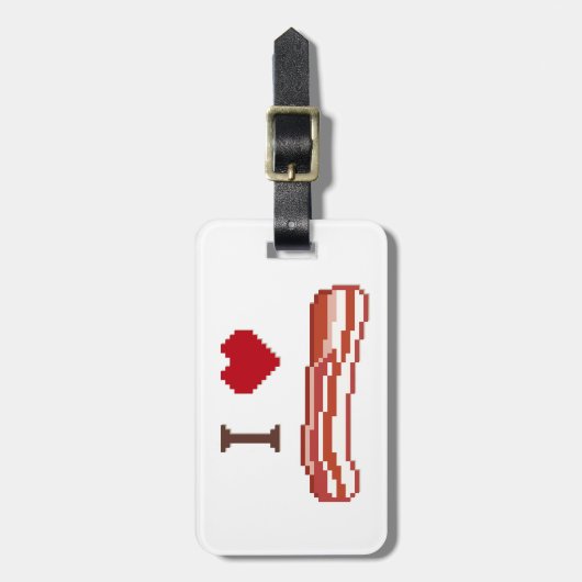 Étiquette À Bagage I Love Bacon (Devant Vertical)
