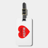 Étiquette À Bagage I Love Kefir (Devant Vertical)