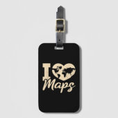 Étiquette À Bagage I Love Maps, Geography (Devant Vertical)